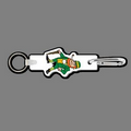 4mm Clip & Key Ring W/ Colorized Leprechaun Key Tag